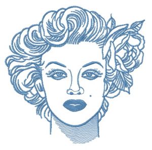 Monroe face 2 embroidery design