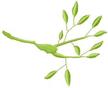 Green branch free embroidery design
