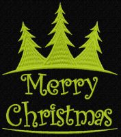 Trio Christmas Trees free embroidery design