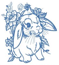 Lop-eared bunny 9 embroidery design