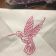 Kitchen napkin with humming bird free embroidery
