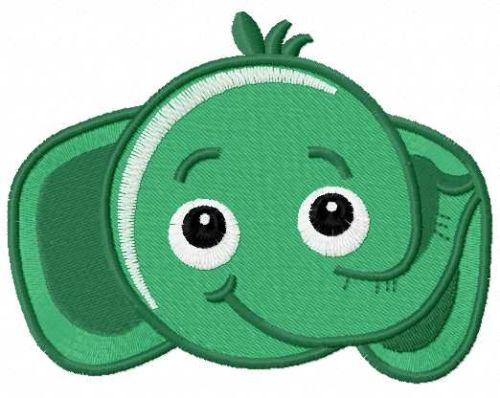Green funny elephant free embroidery design
