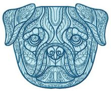 Mosaic pug-dog embroidery design