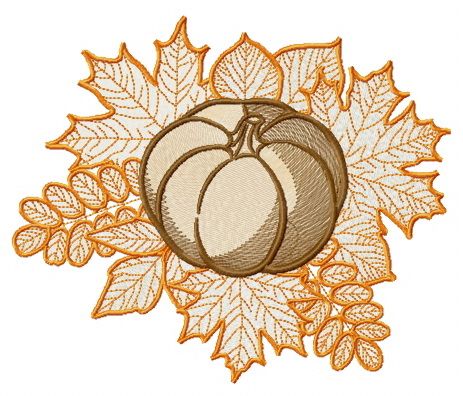 Pumpkin machine embroidery design