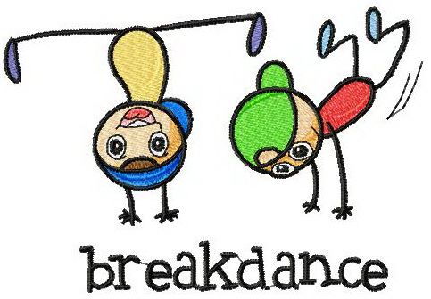 Breakdance machine embroidery design