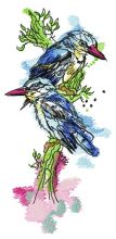 Kingfishers embroidery design