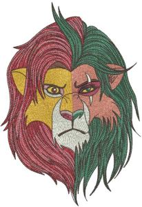 Two Lions embroidery design