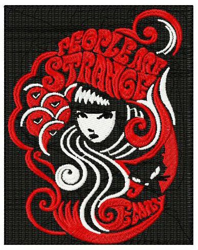 Emily the Strange machine embroidery design