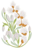 Flowers spring came embroidery design