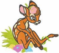 Among the flowers embroidery design