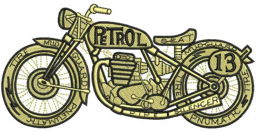 Motocycle parts machine embroidery design