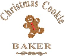 Christmas cookie baker embroidery design