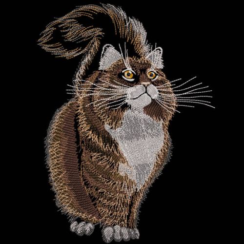 Big fluffy cat free embroidery design