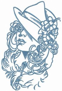 Stylish lady embroidery design