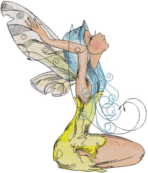 Fairy charming beauty embroidery design