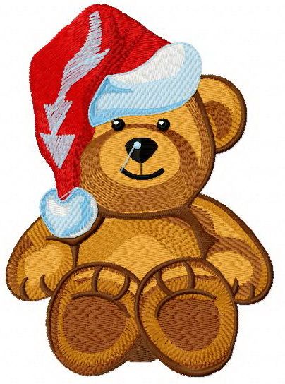 Christmas teddy bear machine embroidery design