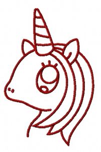 Pink unicorn 4 embroidery design
