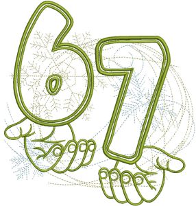 Viral Six Seven Meme embroidery design