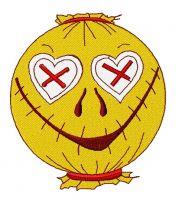 Scarecrow in love embroidery design