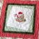 Embroidered quilt with teddy bear with candy cane design