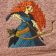 Princess Merida shot an arrow on embroidered bath towel