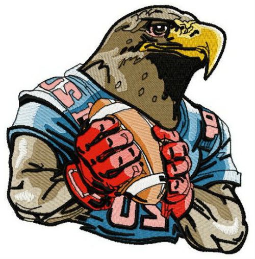 American football eagle machine embroidery design