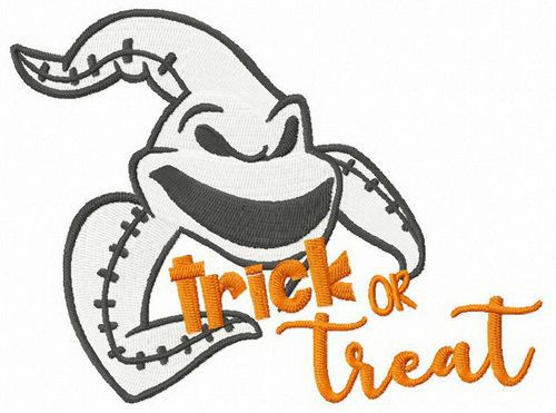 Oogie Boogie trick or treat machine embroidery design