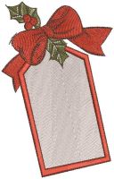 Christmas red label embroidery design