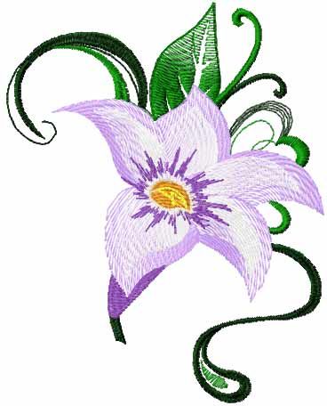 Lily free embroidery design 11