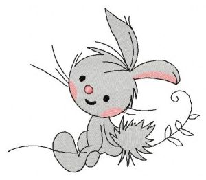 Cute bunny embroidery design