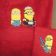 Despicable Me minions embroidered on red bath towel