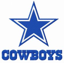 Cowboys logo embroidery design