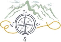 Climber's compass embroidery design