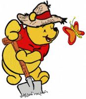 Winnie Pooh gardener 2 embroidery design