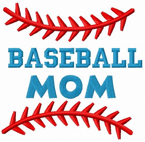 Baseball mom machine embroidery design