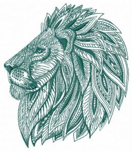 Mosaic lion 3 embroidery design