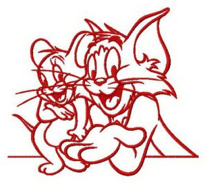 Best friends ever Tom and Jerry embroidery design