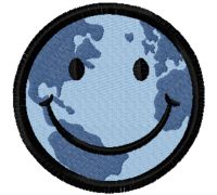 Earth smile embroidery design