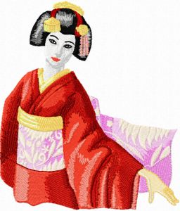 Geisha  embroidery design