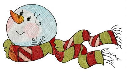 Striped scarf for snowman machine embroidery design