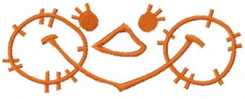 Happy face free embroidery design 7