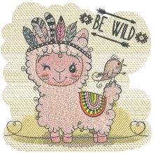 Llama be wild embroidery design
