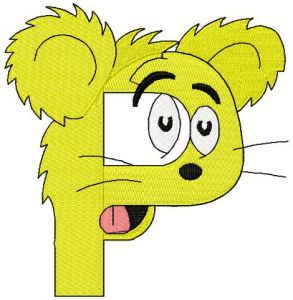 Dr. Seuss alphabet letter P embroidery design