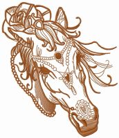Coquette horse 5 embroidery design