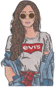 Levis Girl embroidery design