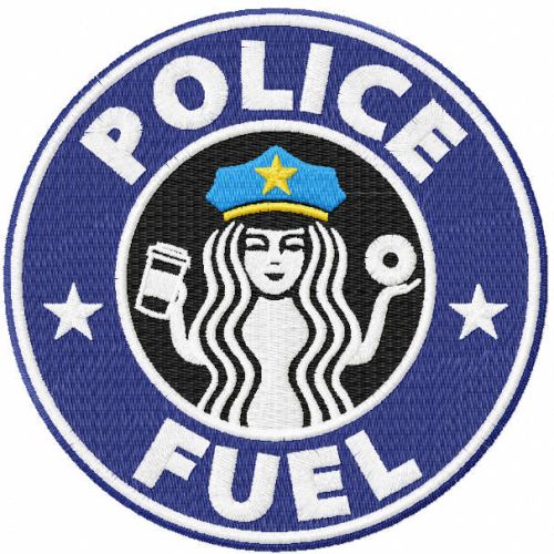 Police fuel embroidery design