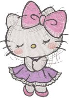 Hello kitty waiting for the dance embroidery design
