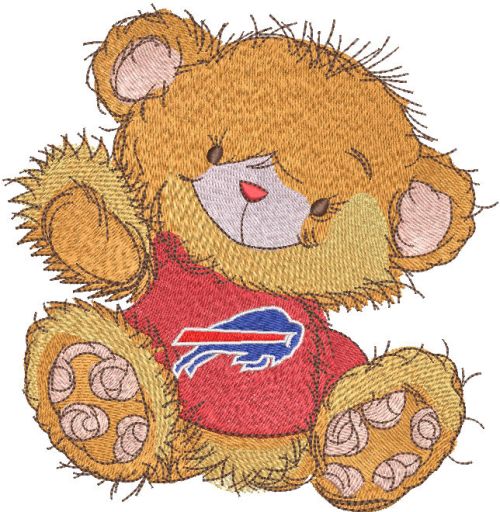 Teddy bear buffalo bills embroidery design