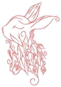 Foliar bunny 2 embroidery design