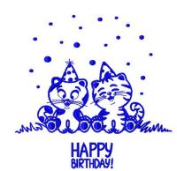 Fluffy birthday embroidery design